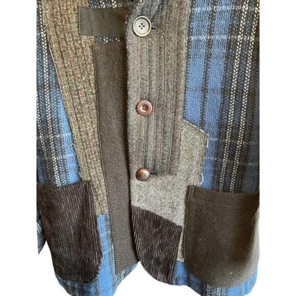 Junya Watanabe x Comme des Garçons Patchwork Wool Men’s Blazer Jacket S Blue - Picture 8 of 8